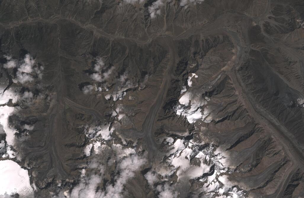 Aerial view of Chhota Shigri Glacier