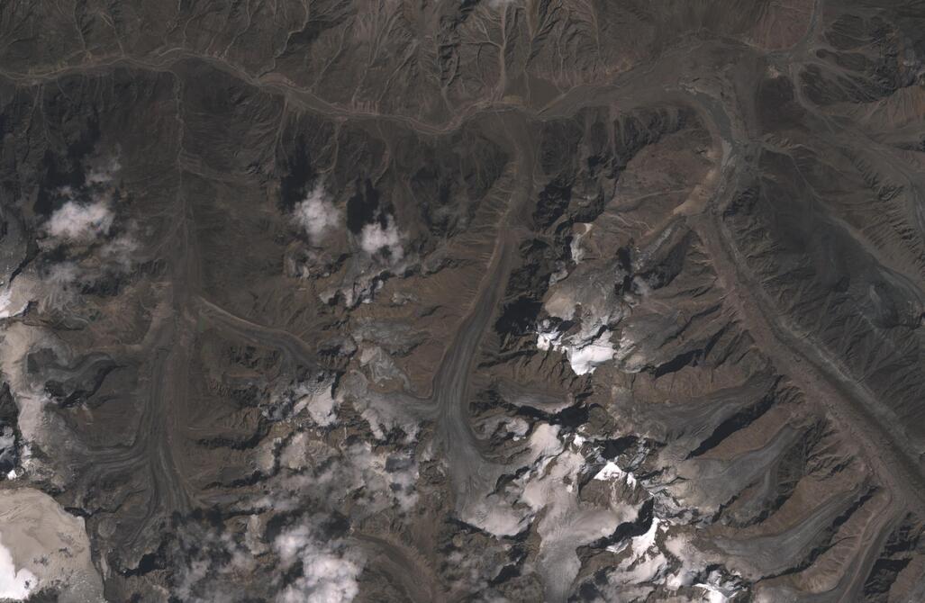 Aerial view of Chhota Shigri Glacier