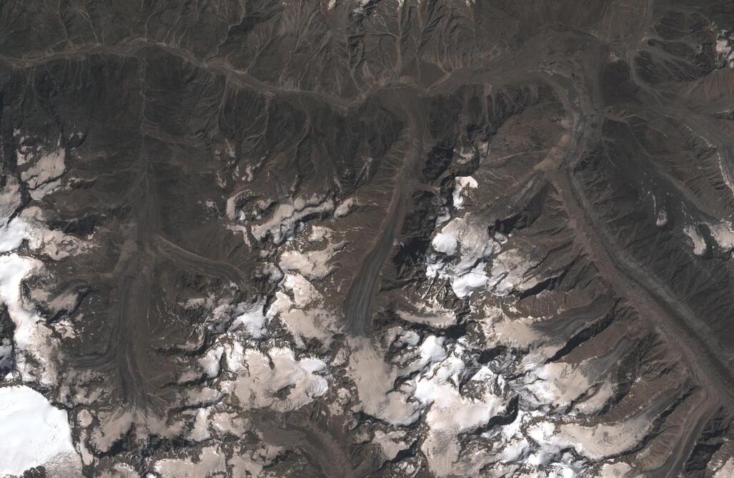 Aerial view of Chhota Shigri Glacier