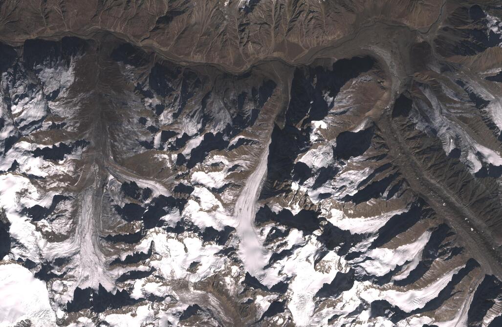 Aerial view of Chhota Shigri Glacier