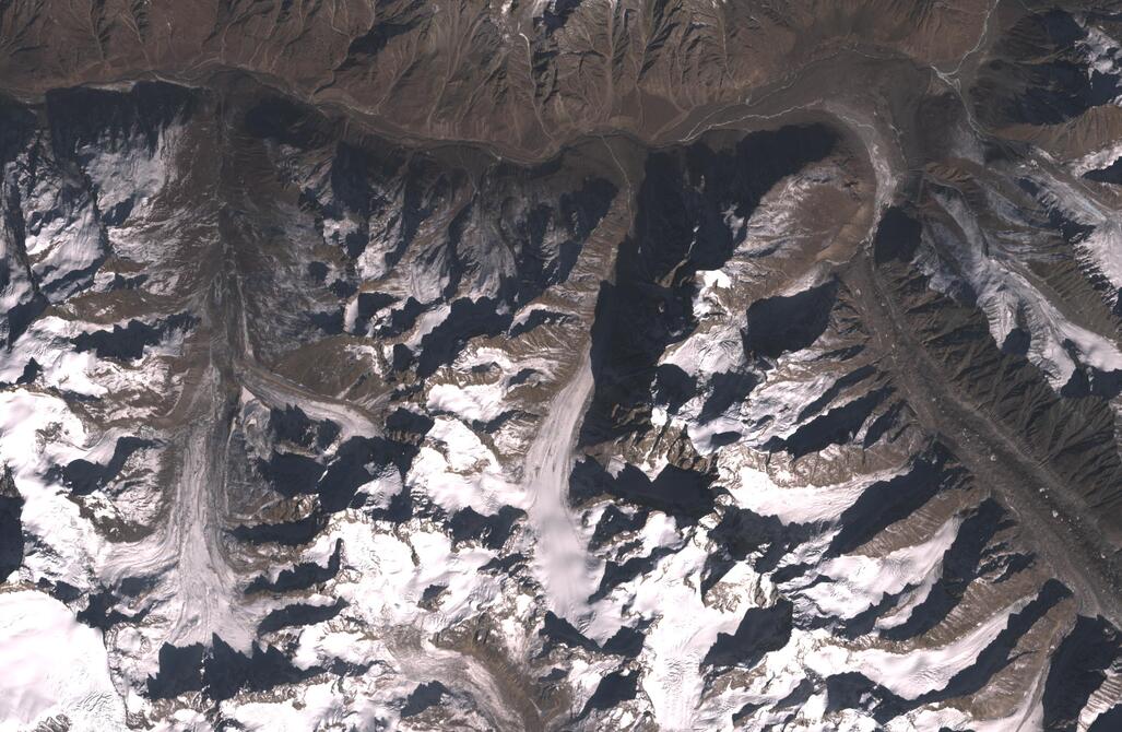 Aerial view of Chhota Shigri Glacier