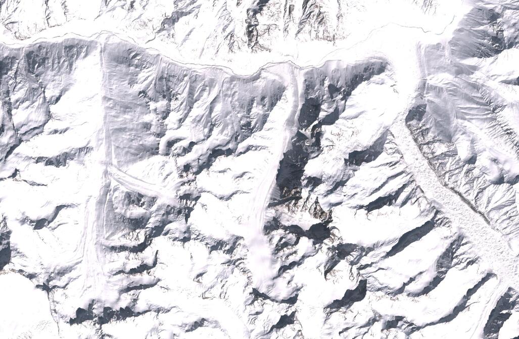 Aerial view of Chhota Shigri Glacier