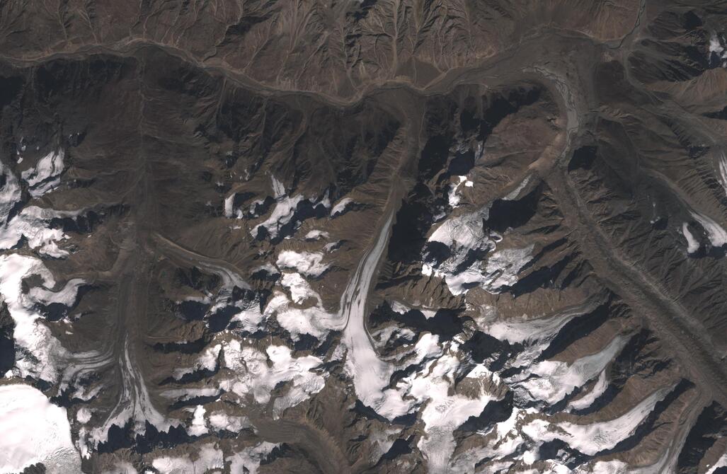 Aerial view of Chhota Shigri Glacier
