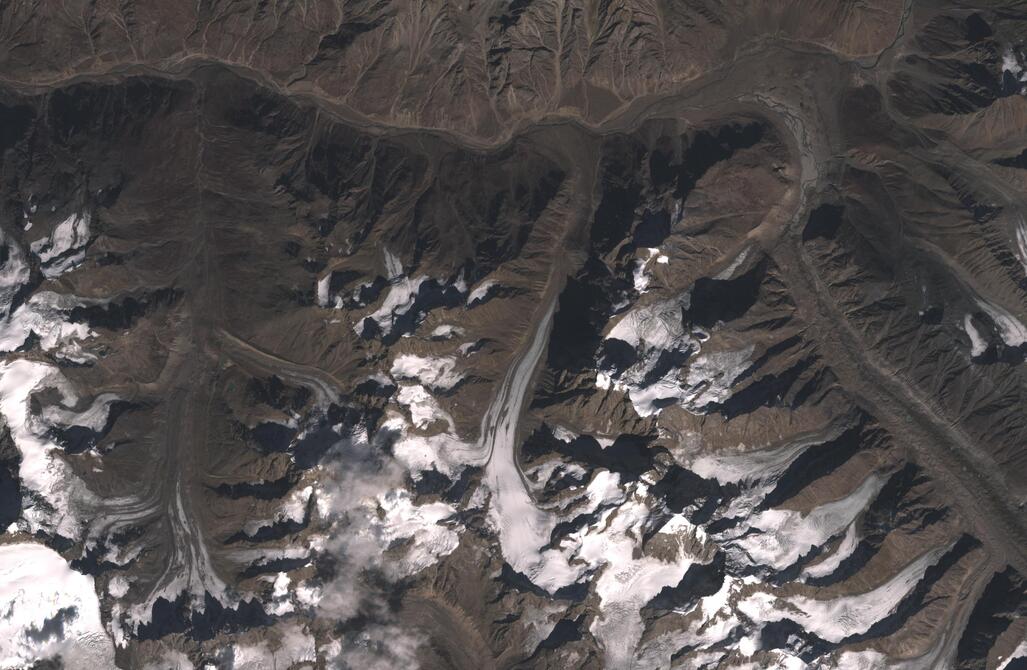 Aerial view of Chhota Shigri Glacier