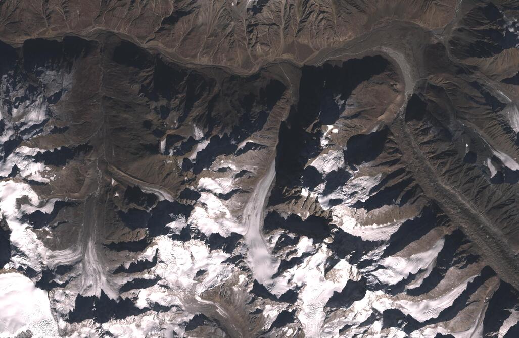 Aerial view of Chhota Shigri Glacier