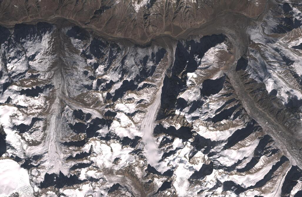 Aerial view of Chhota Shigri Glacier