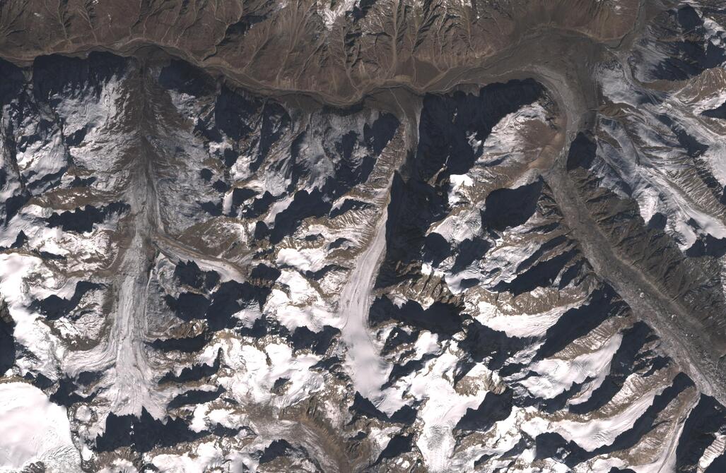 Aerial view of Chhota Shigri Glacier