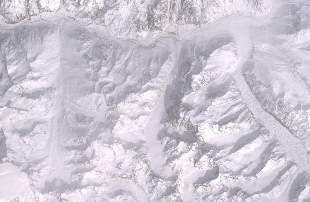 Aerial view of Chhota Shigri Glacier
