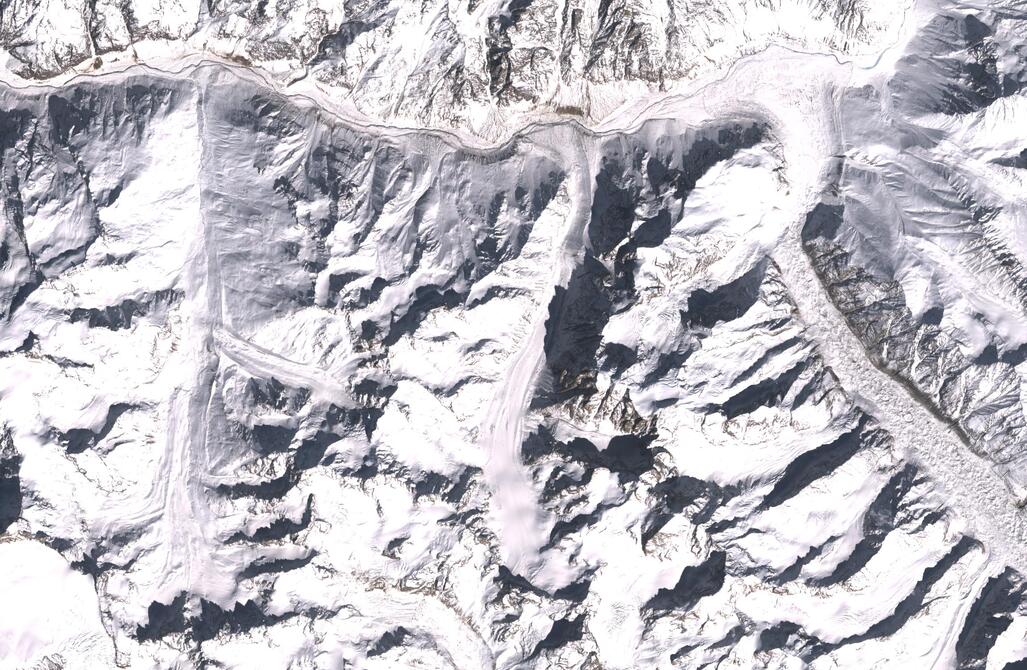 Aerial view of Chhota Shigri Glacier