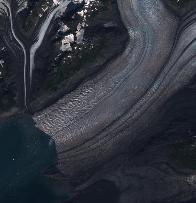 Aerial view of Columbia Glacier