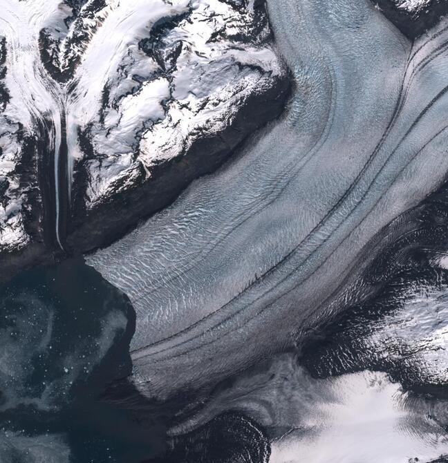 Aerial view of Columbia Glacier