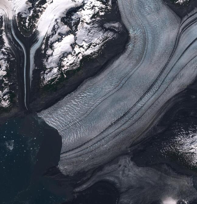 Aerial view of Columbia Glacier