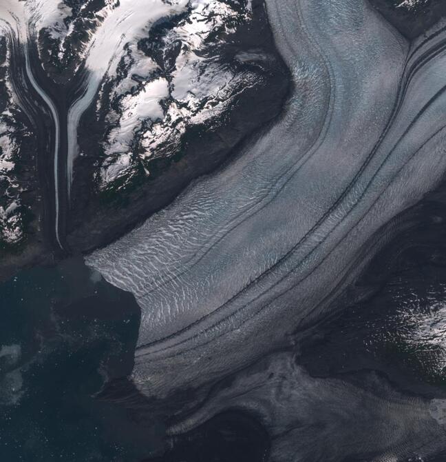 Aerial view of Columbia Glacier