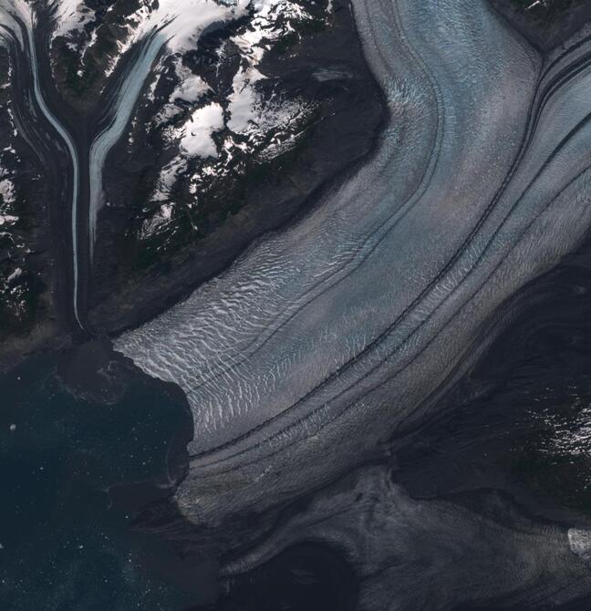 Aerial view of Columbia Glacier