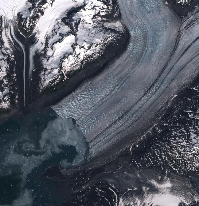 Aerial view of Columbia Glacier