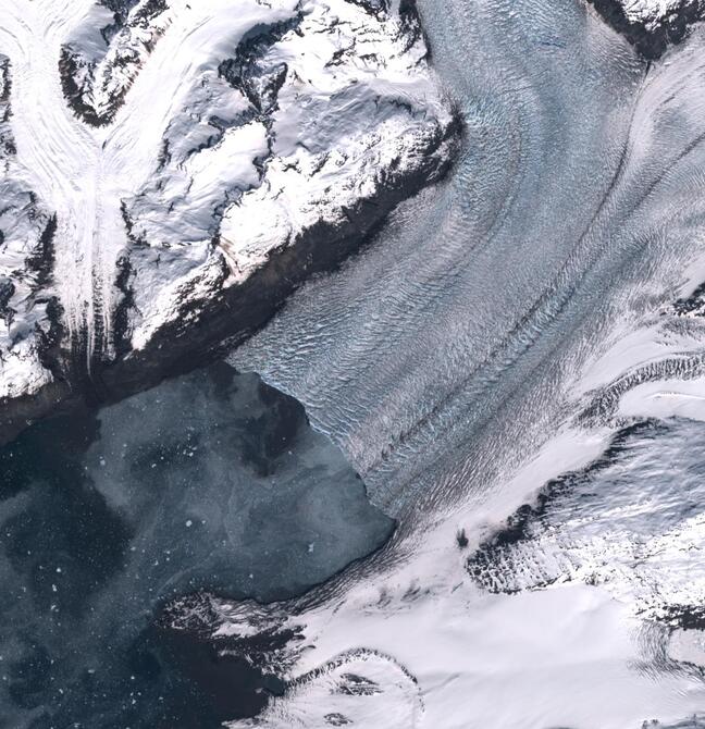 Aerial view of Columbia Glacier