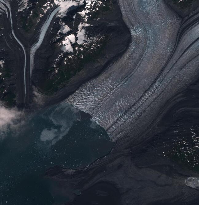 Aerial view of Columbia Glacier