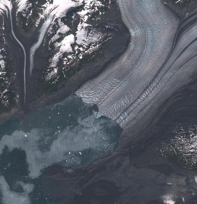 Aerial view of Columbia Glacier