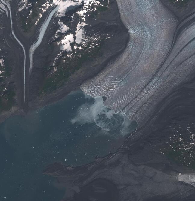 Aerial view of Columbia Glacier