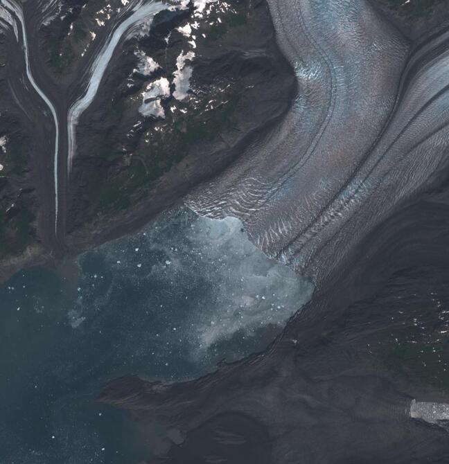 Aerial view of Columbia Glacier