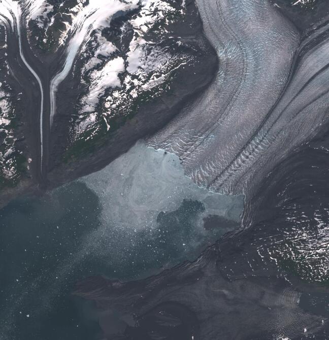 Aerial view of Columbia Glacier