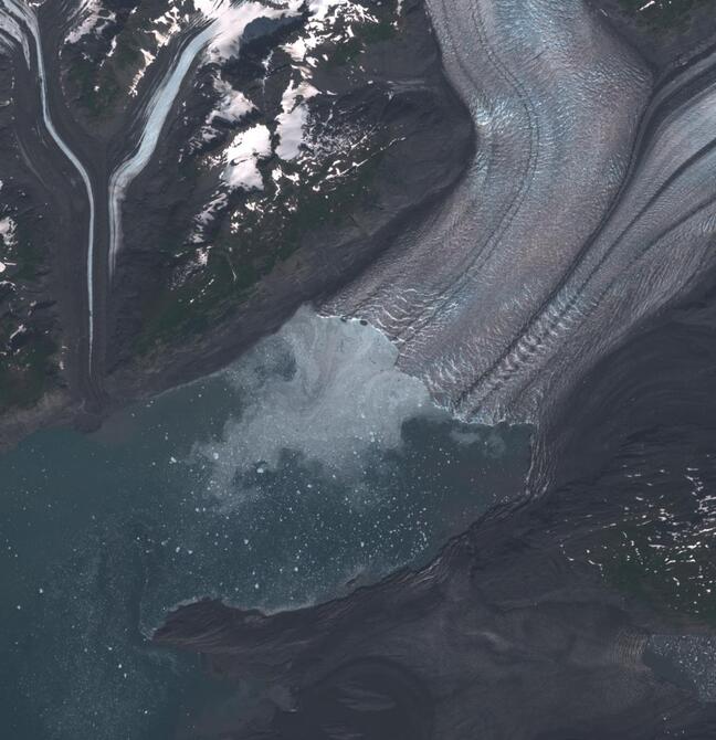 Aerial view of Columbia Glacier