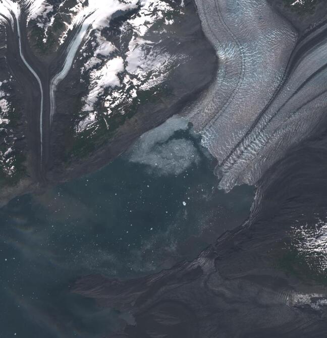 Aerial view of Columbia Glacier