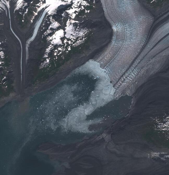 Aerial view of Columbia Glacier