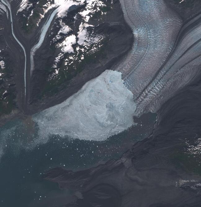 Aerial view of Columbia Glacier
