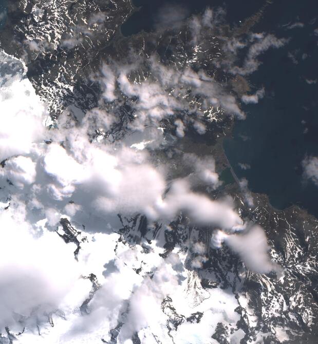 Aerial view of Cook Glacier