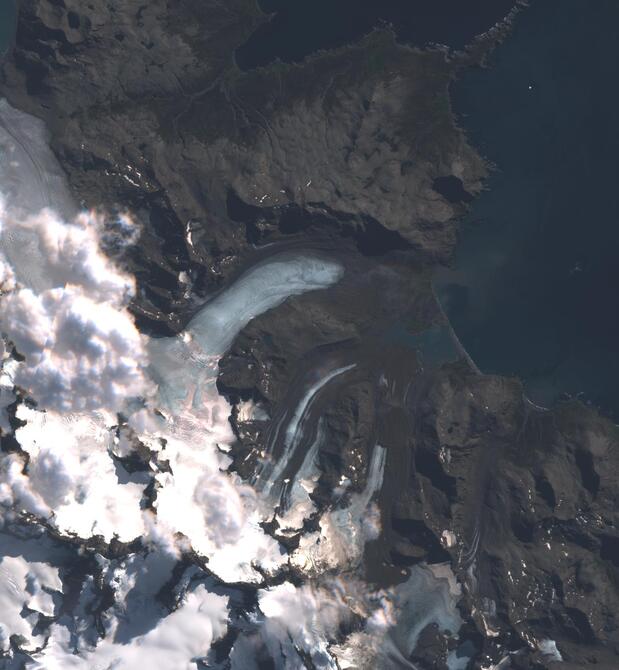 Aerial view of Cook Glacier