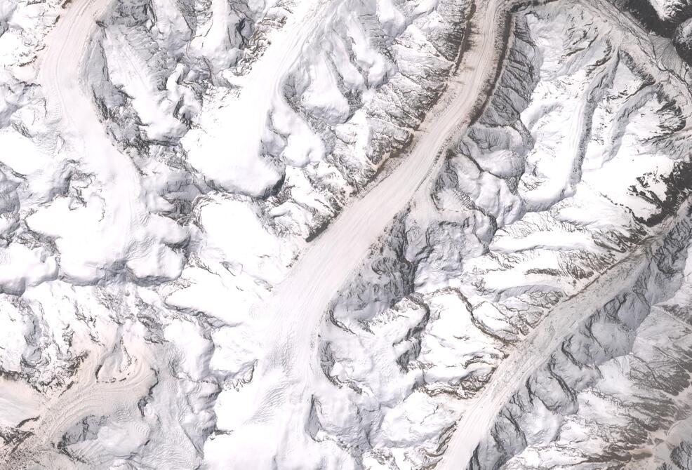 Aerial view of Drang-Drung Glacier