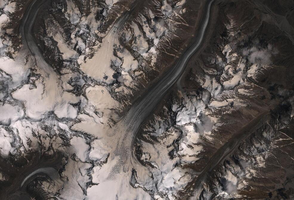 Aerial view of Drang-Drung Glacier