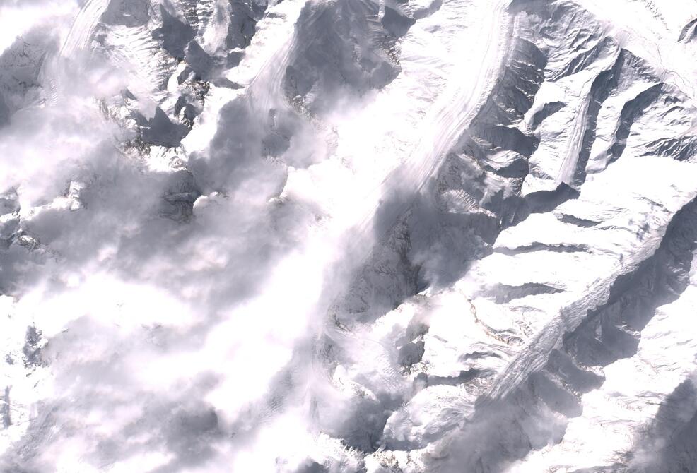 Aerial view of Drang-Drung Glacier