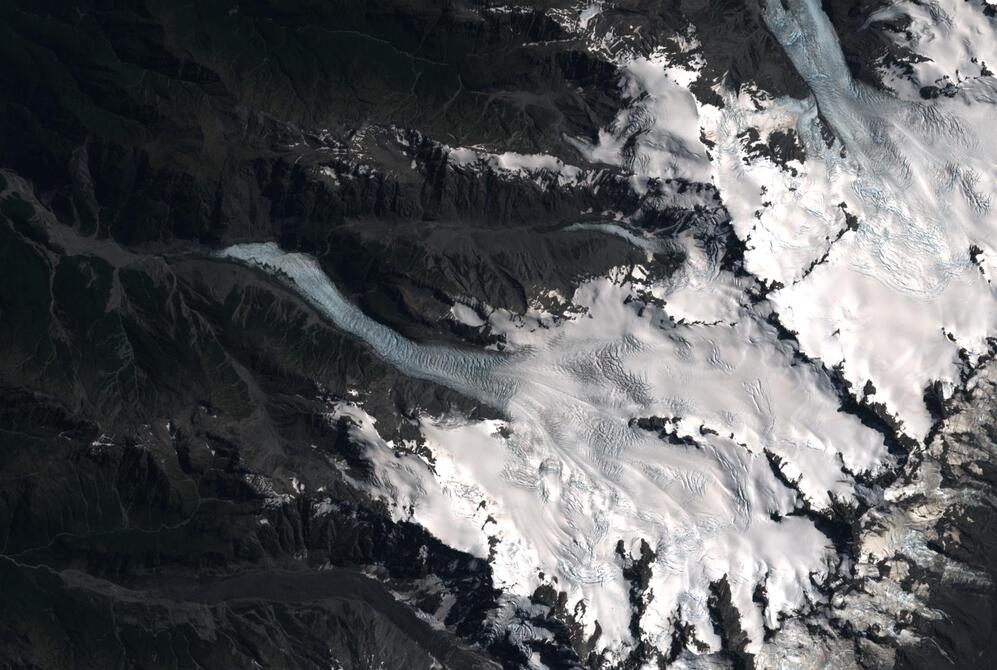 Aerial view of Fox Glacier