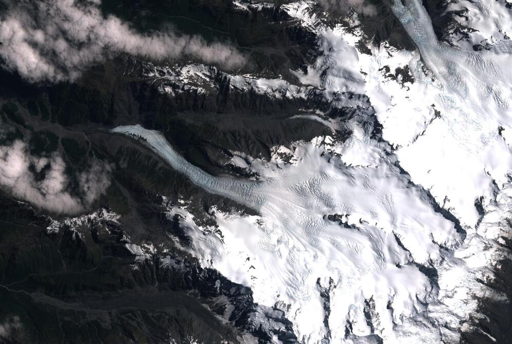 Aerial view of Fox Glacier