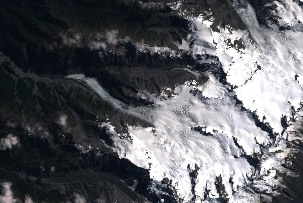 Aerial view of Fox Glacier