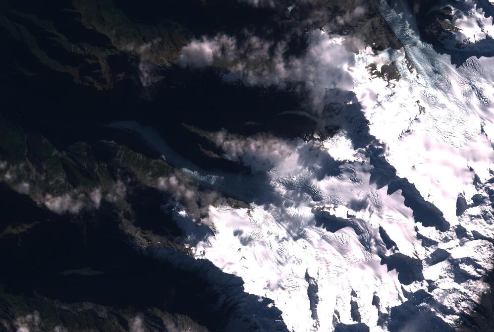 Aerial view of Fox Glacier