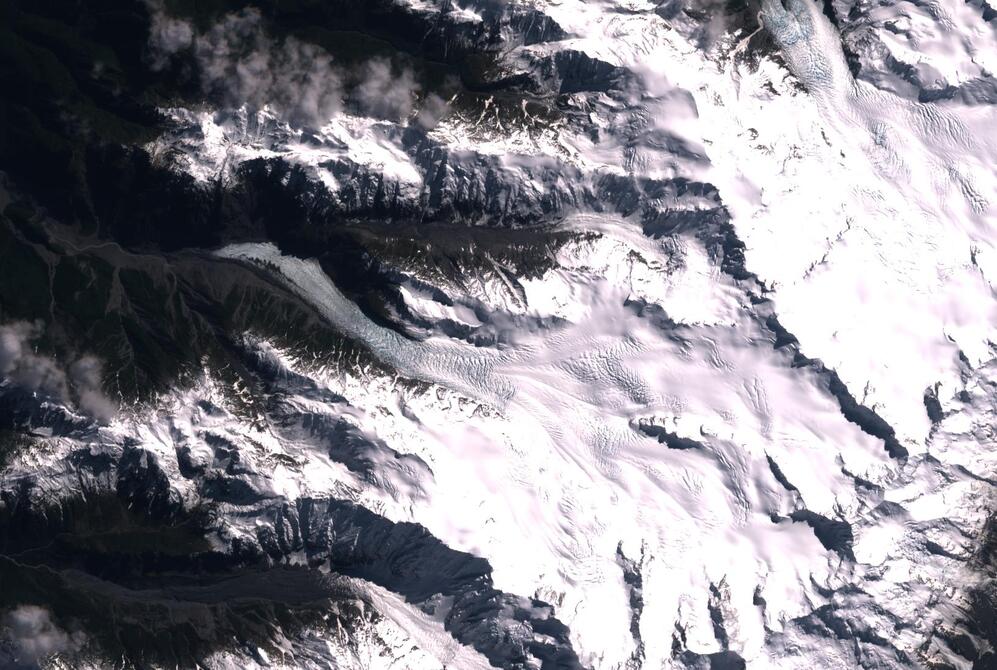 Aerial view of Fox Glacier