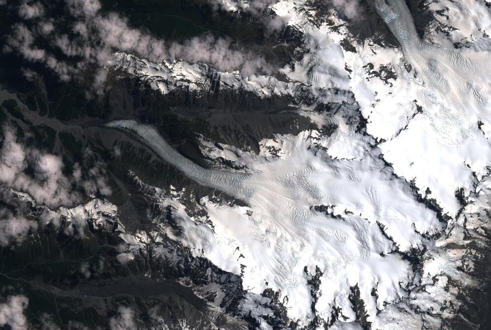 Aerial view of Fox Glacier