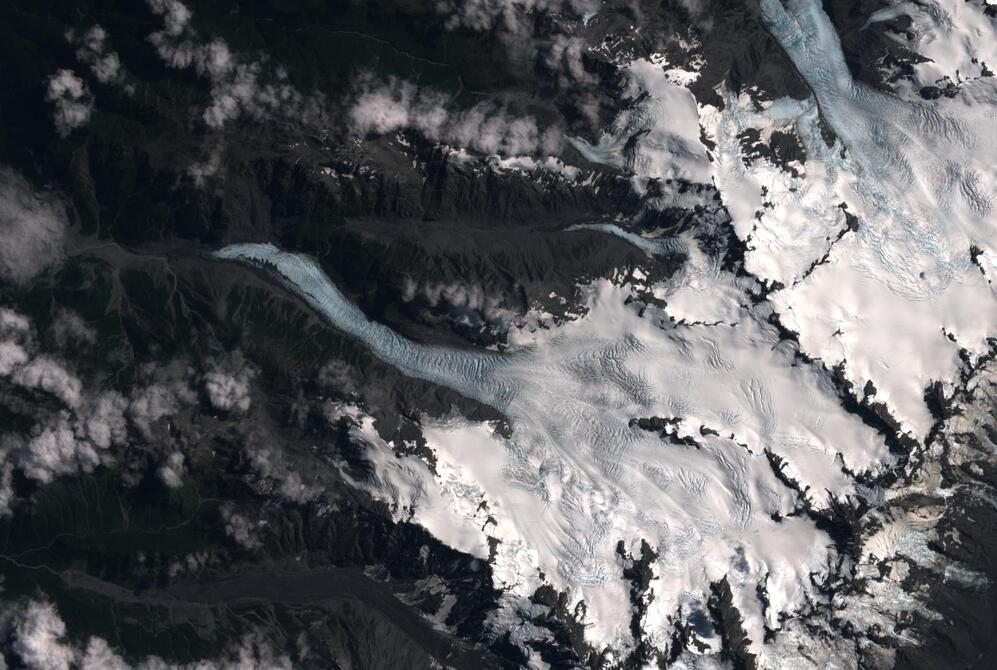 Aerial view of Fox Glacier