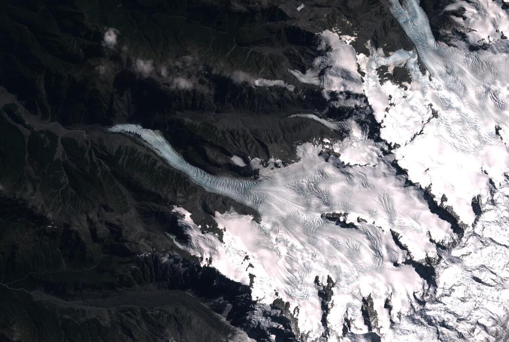 Aerial view of Fox Glacier