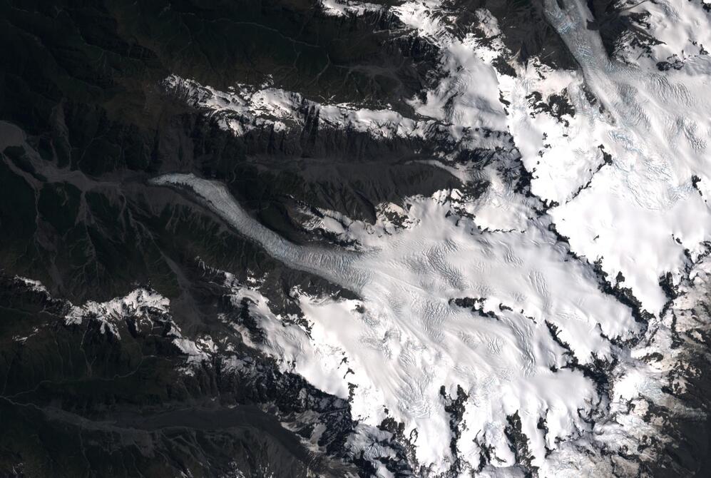 Aerial view of Fox Glacier