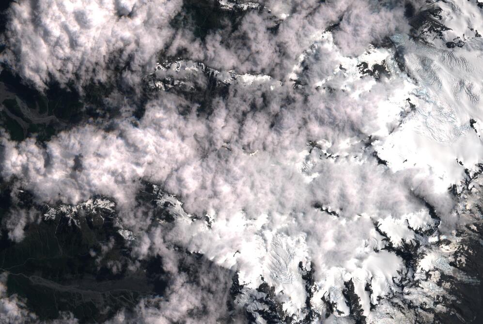 Aerial view of Fox Glacier