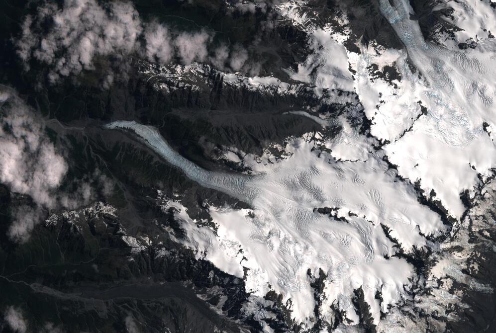 Aerial view of Fox Glacier