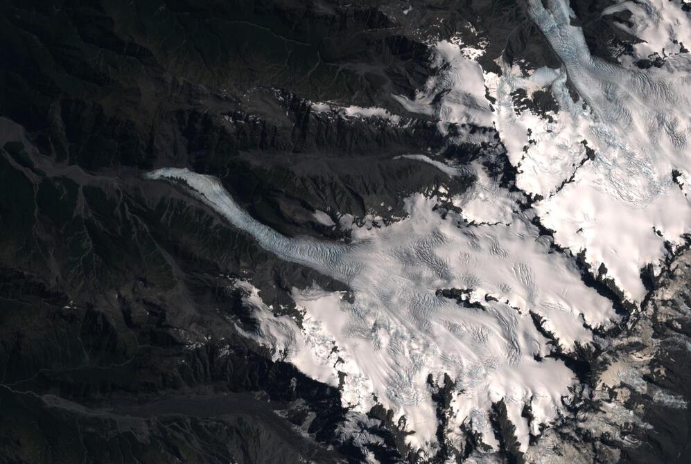 Aerial view of Fox Glacier