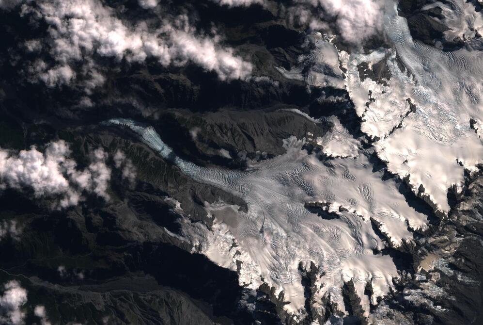 Aerial view of Fox Glacier