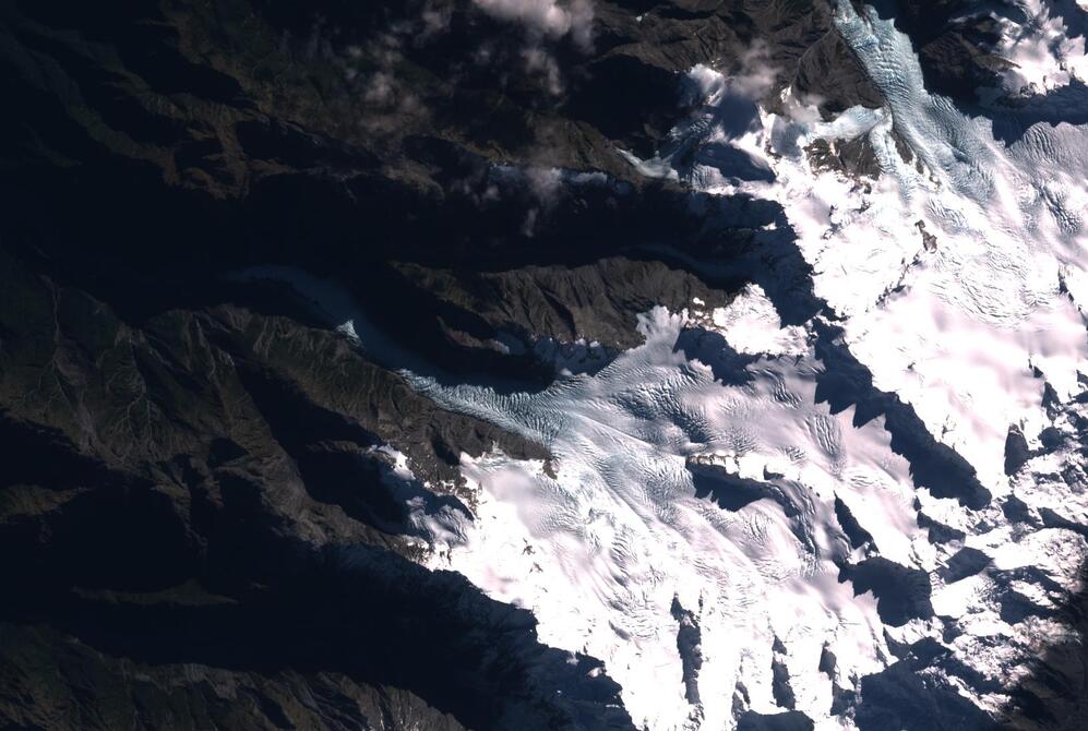 Aerial view of Fox Glacier