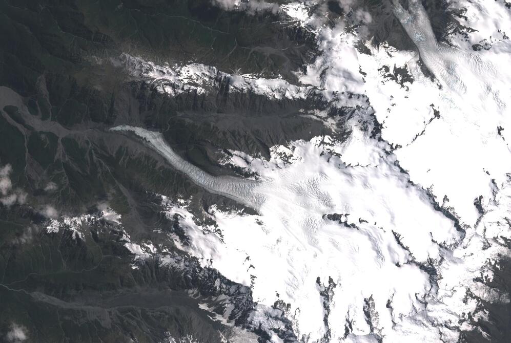 Aerial view of Fox Glacier