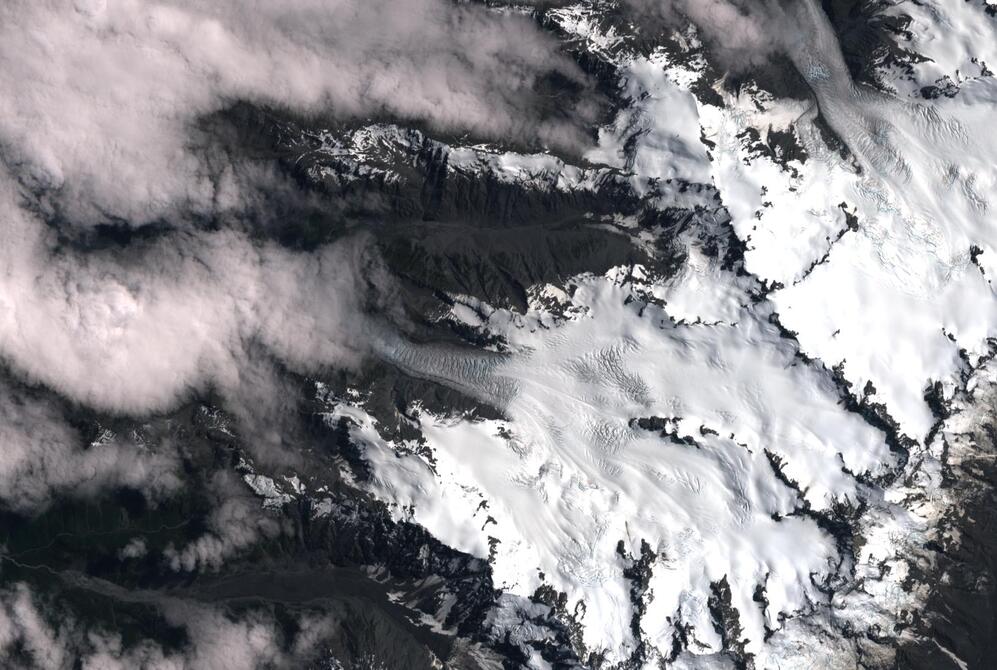 Aerial view of Fox Glacier